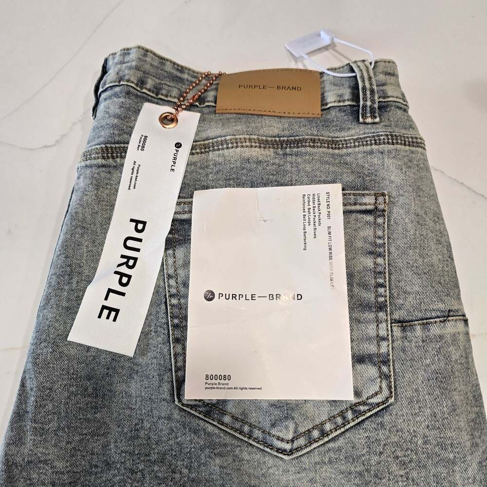 Purple Brand Style P001 Slim Fit Low Rise Jeans - Light Wash